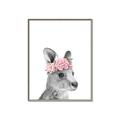 Picture of Kangaroo with floral _GroupedProduct_Rectangle_Portrait_Mini_ _GroupedProduct_Rectangle_Portrait_Canvas_Framed_