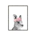Picture of Kangaroo with floral _GroupedProduct_Rectangle_Portrait_Mini_ _GroupedProduct_Rectangle_Portrait_Canvas_Framed_