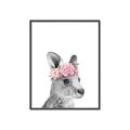 Picture of Kangaroo with floral _GroupedProduct_Rectangle_Portrait_Mini_ _GroupedProduct_Rectangle_Portrait_Canvas_Framed_