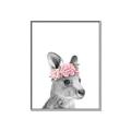 Picture of Kangaroo with floral _GroupedProduct_Rectangle_Portrait_Mini_ _GroupedProduct_Rectangle_Portrait_Canvas_Framed_