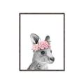 Picture of Kangaroo with floral _GroupedProduct_Rectangle_Portrait_Mini_ _GroupedProduct_Rectangle_Portrait_Canvas_Framed_