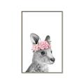 Picture of Kangaroo with floral _GroupedProduct_Rectangle_Portrait_Mini_ _GroupedProduct_Rectangle_Portrait_Canvas_Framed_
