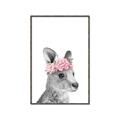 Picture of Kangaroo with floral _GroupedProduct_Rectangle_Portrait_Mini_ _GroupedProduct_Rectangle_Portrait_Canvas_Framed_
