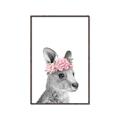 Picture of Kangaroo with floral _GroupedProduct_Rectangle_Portrait_Mini_ _GroupedProduct_Rectangle_Portrait_Canvas_Framed_