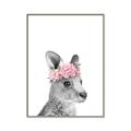 Picture of Kangaroo with floral _GroupedProduct_Rectangle_Portrait_Mini_ _GroupedProduct_Rectangle_Portrait_Canvas_Framed_
