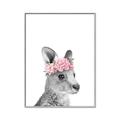 Picture of Kangaroo with floral _GroupedProduct_Rectangle_Portrait_Mini_ _GroupedProduct_Rectangle_Portrait_Canvas_Framed_