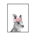 Picture of Kangaroo with floral _GroupedProduct_Rectangle_Portrait_Mini_ _GroupedProduct_Rectangle_Portrait_Canvas_Framed_