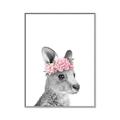 Picture of Kangaroo with floral _GroupedProduct_Rectangle_Portrait_Mini_ _GroupedProduct_Rectangle_Portrait_Canvas_Framed_
