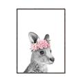 Picture of Kangaroo with floral _GroupedProduct_Rectangle_Portrait_Mini_ _GroupedProduct_Rectangle_Portrait_Canvas_Framed_