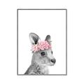 Picture of Kangaroo with floral _GroupedProduct_Rectangle_Portrait_Mini_ _GroupedProduct_Rectangle_Portrait_Canvas_Framed_