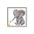 Picture of Baby Elephant with Duck  _GroupedProduct_Square_Mini_ _GroupedProduct_Square_Canvas_Framed_