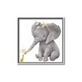 Picture of Baby Elephant with Duck  _GroupedProduct_Square_Mini_ _GroupedProduct_Square_Canvas_Framed_