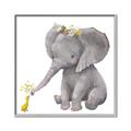 Picture of Baby Elephant with Duck  _GroupedProduct_Square_Mini_ _GroupedProduct_Square_Canvas_Framed_