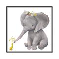 Picture of Baby Elephant with Duck  _GroupedProduct_Square_Mini_ _GroupedProduct_Square_Canvas_Framed_