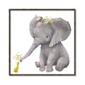 Picture of Baby Elephant with Duck  _GroupedProduct_Square_Mini_ _GroupedProduct_Square_Canvas_Framed_