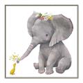 Picture of Baby Elephant with Duck  _GroupedProduct_Square_Mini_ _GroupedProduct_Square_Canvas_Framed_