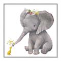 Picture of Baby Elephant with Duck  _GroupedProduct_Square_Mini_ _GroupedProduct_Square_Canvas_Framed_