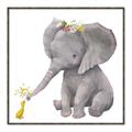 Picture of Baby Elephant with Duck  _GroupedProduct_Square_Mini_ _GroupedProduct_Square_Canvas_Framed_