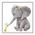 Picture of Baby Elephant with Duck  _GroupedProduct_Square_Mini_ _GroupedProduct_Square_Canvas_Framed_