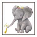 Picture of Baby Elephant with Duck  _GroupedProduct_Square_Mini_ _GroupedProduct_Square_Canvas_Framed_