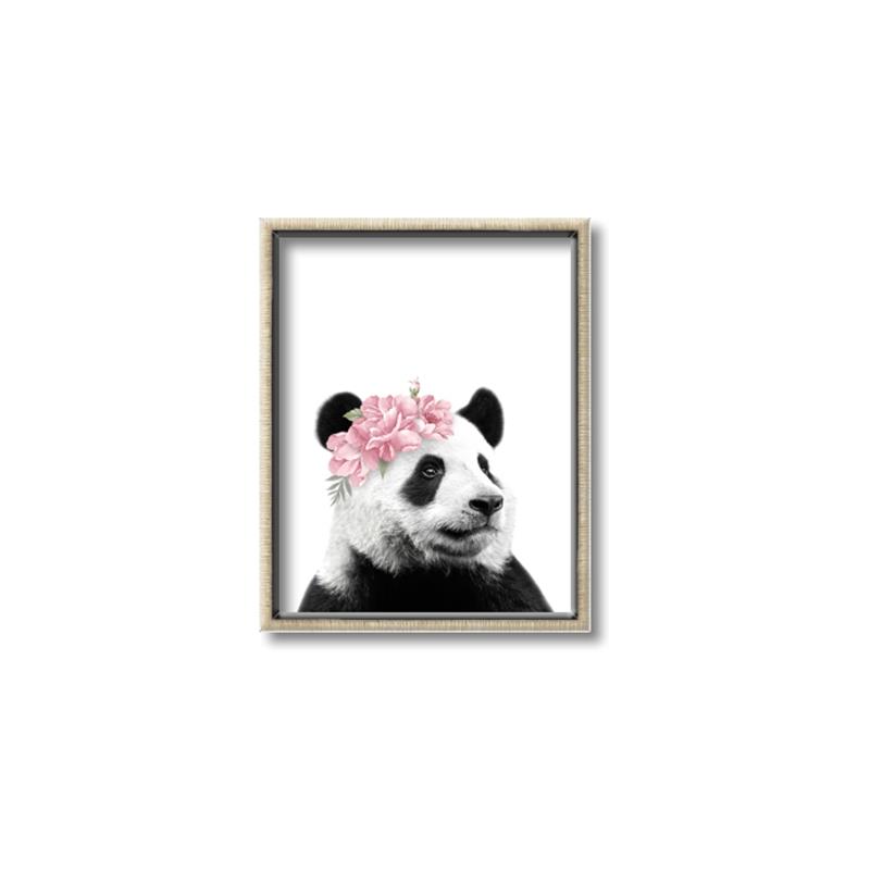 Picture of Flower Crown Panda _GroupedProduct_Rectangle_Portrait_Mini_ _GroupedProduct_Rectangle_Portrait_Canvas_Framed_
