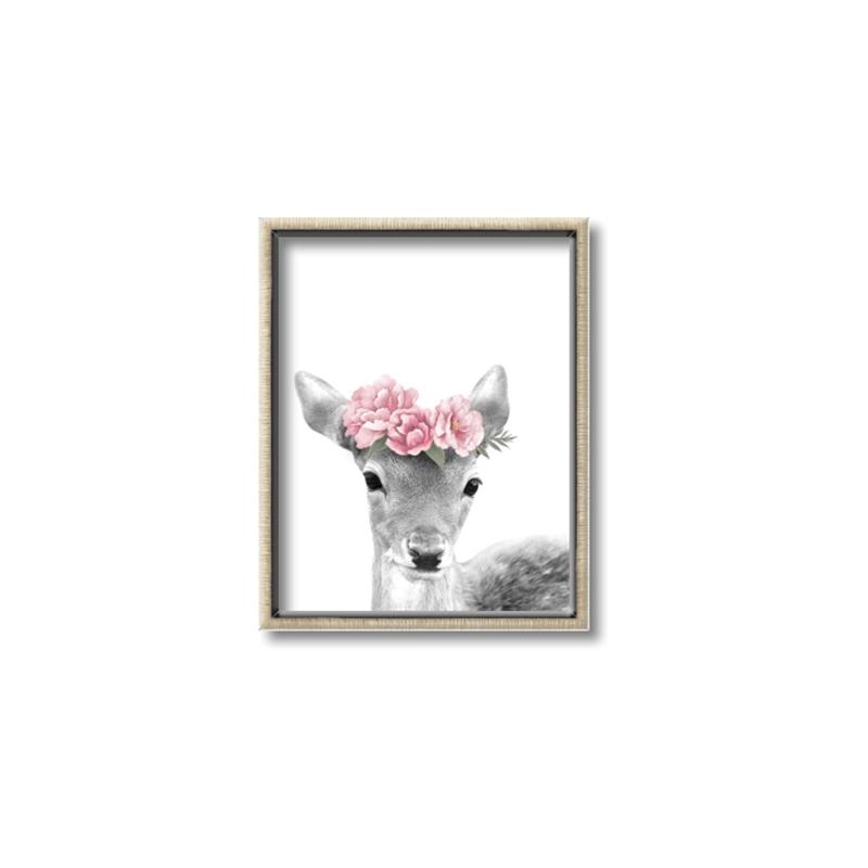 Picture of Flower Crown Deer _GroupedProduct_Rectangle_Portrait_Mini_ _GroupedProduct_Rectangle_Portrait_Canvas_Framed_