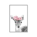Picture of Flower Crown Deer _GroupedProduct_Rectangle_Portrait_Mini_ _GroupedProduct_Rectangle_Portrait_Canvas_Framed_