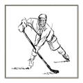 Picture of Hockey Sketch  _GroupedProduct_Square_Mini_ _GroupedProduct_Square_Canvas_Framed_