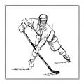 Picture of Hockey Sketch  _GroupedProduct_Square_Mini_ _GroupedProduct_Square_Canvas_Framed_