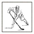 Picture of Hockey Sketch  _GroupedProduct_Square_Mini_ _GroupedProduct_Square_Canvas_Framed_