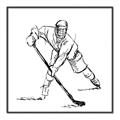 Picture of Hockey Sketch  _GroupedProduct_Square_Mini_ _GroupedProduct_Square_Canvas_Framed_
