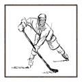 Picture of Hockey Sketch  _GroupedProduct_Square_Mini_ _GroupedProduct_Square_Canvas_Framed_