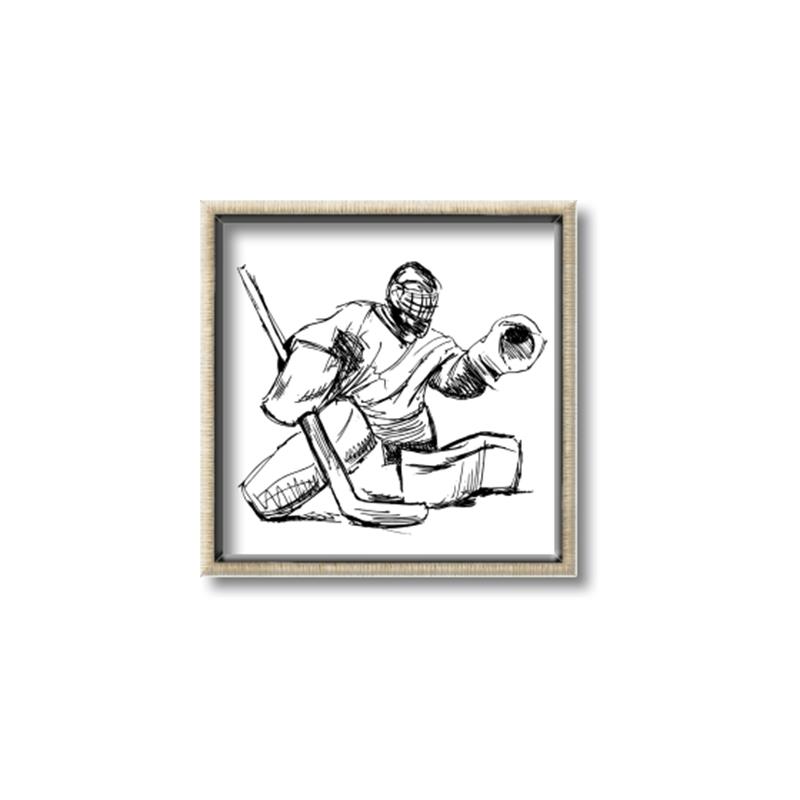 Picture of Goalie Sketch  _GroupedProduct_Square_Mini_ _GroupedProduct_Square_Canvas_Framed_