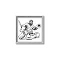 Picture of Goalie Sketch  _GroupedProduct_Square_Mini_ _GroupedProduct_Square_Canvas_Framed_