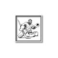 Picture of Goalie Sketch  _GroupedProduct_Square_Mini_ _GroupedProduct_Square_Canvas_Framed_