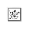 Picture of Goalie Sketch  _GroupedProduct_Square_Mini_ _GroupedProduct_Square_Canvas_Framed_