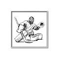 Picture of Goalie Sketch  _GroupedProduct_Square_Mini_ _GroupedProduct_Square_Canvas_Framed_