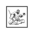 Picture of Goalie Sketch  _GroupedProduct_Square_Mini_ _GroupedProduct_Square_Canvas_Framed_