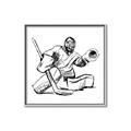 Picture of Goalie Sketch  _GroupedProduct_Square_Mini_ _GroupedProduct_Square_Canvas_Framed_