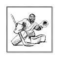 Picture of Goalie Sketch  _GroupedProduct_Square_Mini_ _GroupedProduct_Square_Canvas_Framed_