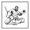 Picture of Goalie Sketch  _GroupedProduct_Square_Mini_ _GroupedProduct_Square_Canvas_Framed_