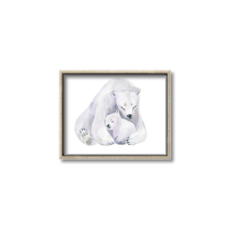 Picture of Polar Bear Mom and Baby _GroupedProduct_Rectangle_Landscape_Mini_ _GroupedProduct_Rectangle_Landscape_Canvas_Framed_