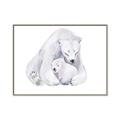 Picture of Polar Bear Mom and Baby _GroupedProduct_Rectangle_Landscape_Mini_ _GroupedProduct_Rectangle_Landscape_Canvas_Framed_