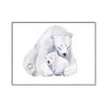 Picture of Polar Bear Mom and Baby _GroupedProduct_Rectangle_Landscape_Mini_ _GroupedProduct_Rectangle_Landscape_Canvas_Framed_