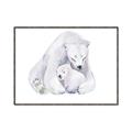 Picture of Polar Bear Mom and Baby _GroupedProduct_Rectangle_Landscape_Mini_ _GroupedProduct_Rectangle_Landscape_Canvas_Framed_