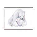 Picture of Polar Bear Mom and Baby _GroupedProduct_Rectangle_Landscape_Mini_ _GroupedProduct_Rectangle_Landscape_Canvas_Framed_