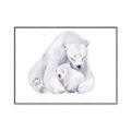 Picture of Polar Bear Mom and Baby _GroupedProduct_Rectangle_Landscape_Mini_ _GroupedProduct_Rectangle_Landscape_Canvas_Framed_
