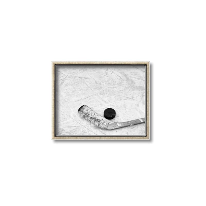 Picture of Ice Hockey stick and puck _GroupedProduct_Rectangle_Landscape_Mini_ _GroupedProduct_Rectangle_Landscape_Canvas_Framed_
