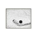 Picture of Ice Hockey stick and puck _GroupedProduct_Rectangle_Landscape_Mini_ _GroupedProduct_Rectangle_Landscape_Canvas_Framed_