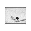 Picture of Ice Hockey stick and puck _GroupedProduct_Rectangle_Landscape_Mini_ _GroupedProduct_Rectangle_Landscape_Canvas_Framed_
